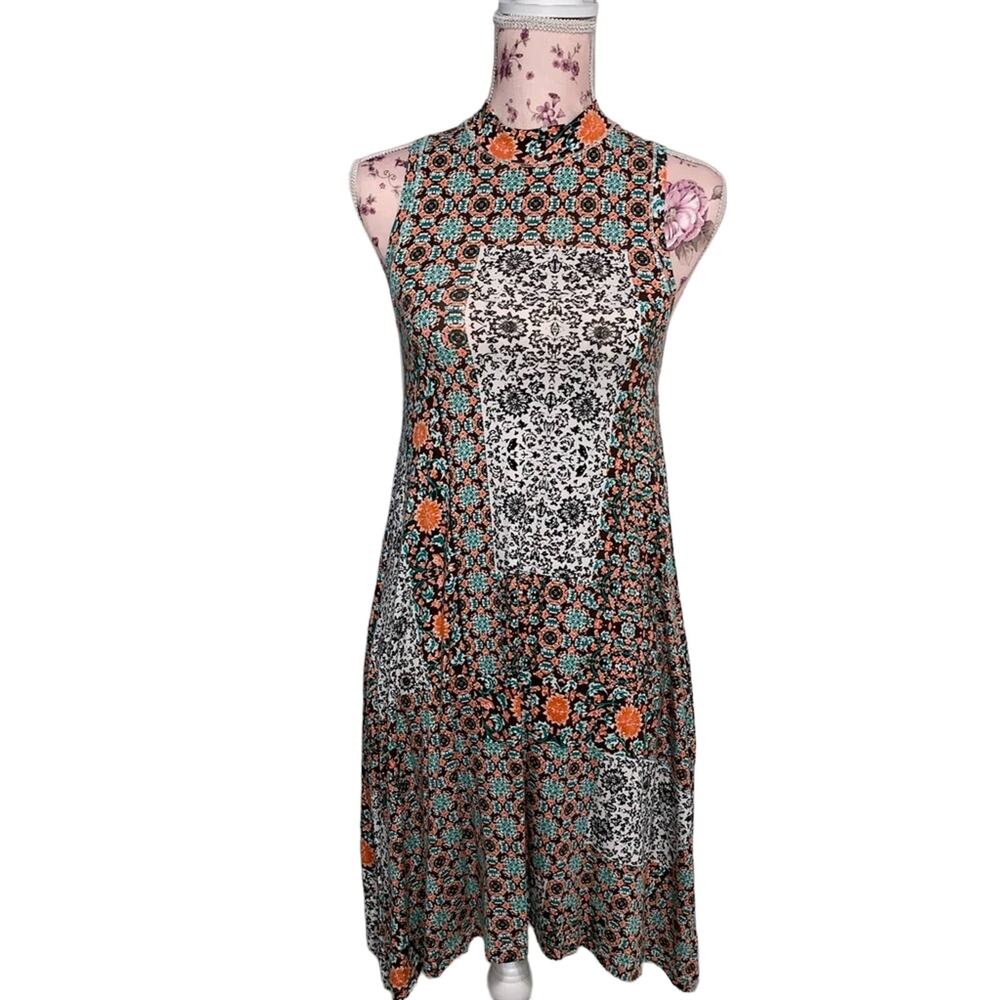 Anthropologie Maeve Sleeveless Printed Dress Size XS Boho Floral Western